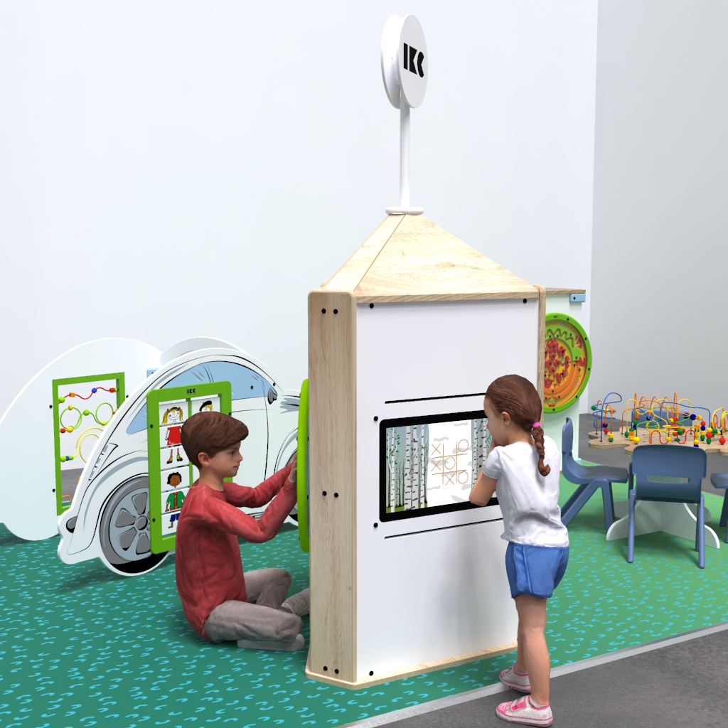 Op deze afbeelding staat een interactief speelsysteem Playtower touch wood