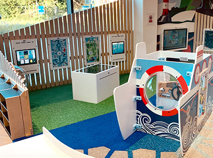 Kinderhoek als onderdeel van het winkelinterieur Kinderhoek als onderdeel van het winkelinterieur