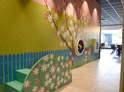 Kinderhoek als onderdeel van een restaurant Kinderhoek als onderdeel van een restaurant