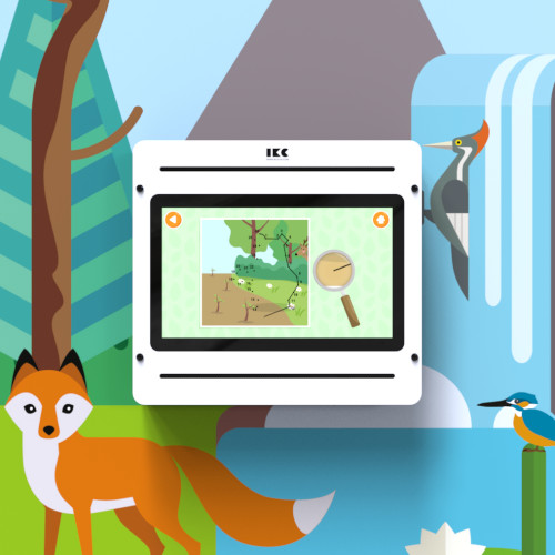 Kinderspeelhoek wanddesign met spelcomputer Kinderspeelhoek wanddesign met spelcomputer